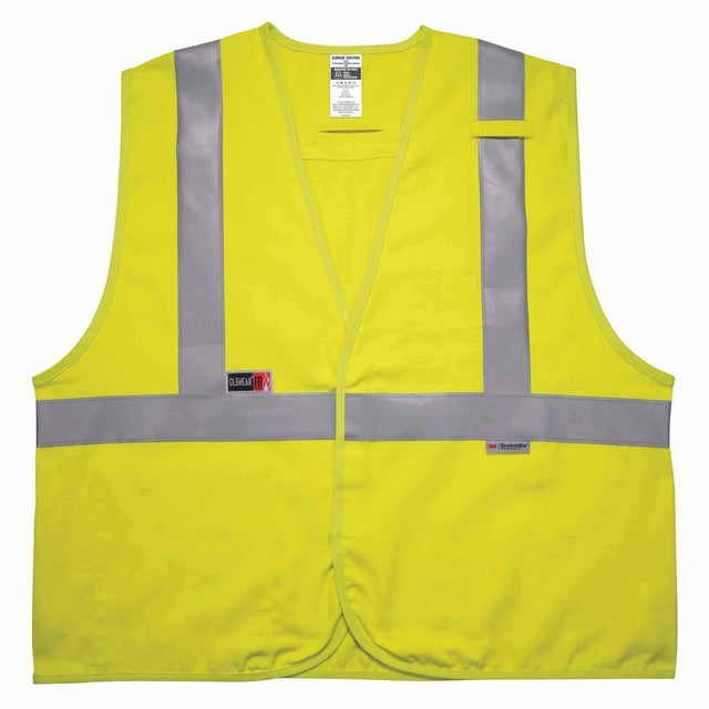 Ergodyne 21469 8261FRHL 4XL/5XL Lime Class 2 FR Safety Vest - Dual Compliant - H+L