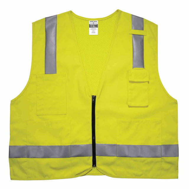 Ergodyne 21483 8262FRZ S/M Lime Class 2 FR Surveyor Vest - Zipper