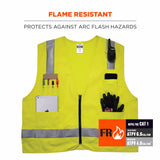 Ergodyne 21483 8262FRZ S/M Lime Class 2 FR Surveyor Vest - Zipper - 3