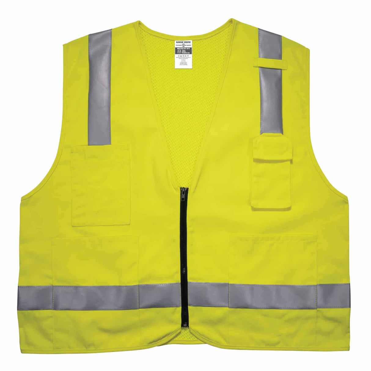 Ergodyne 21485 8262FRZ L/XL Lime Class 2 FR Surveyor Vest - Zipper