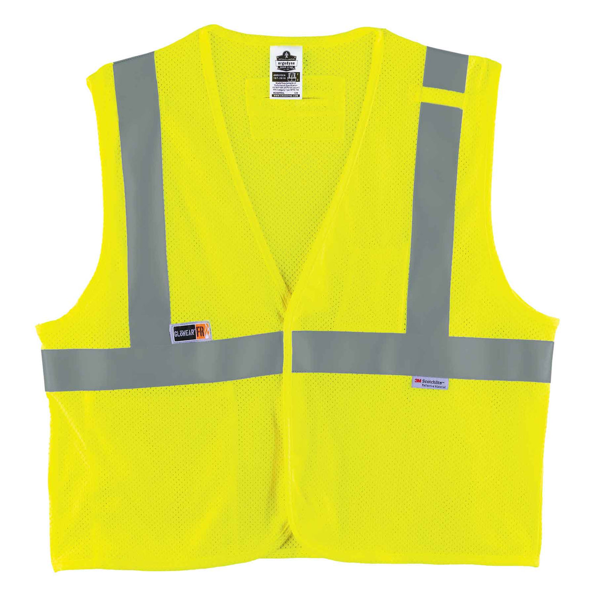 Ergodyne 21495 GloWear 8260FRHL Type R Class 2 FR Modacrylic Vest, Large/XL, HV Lime - 2