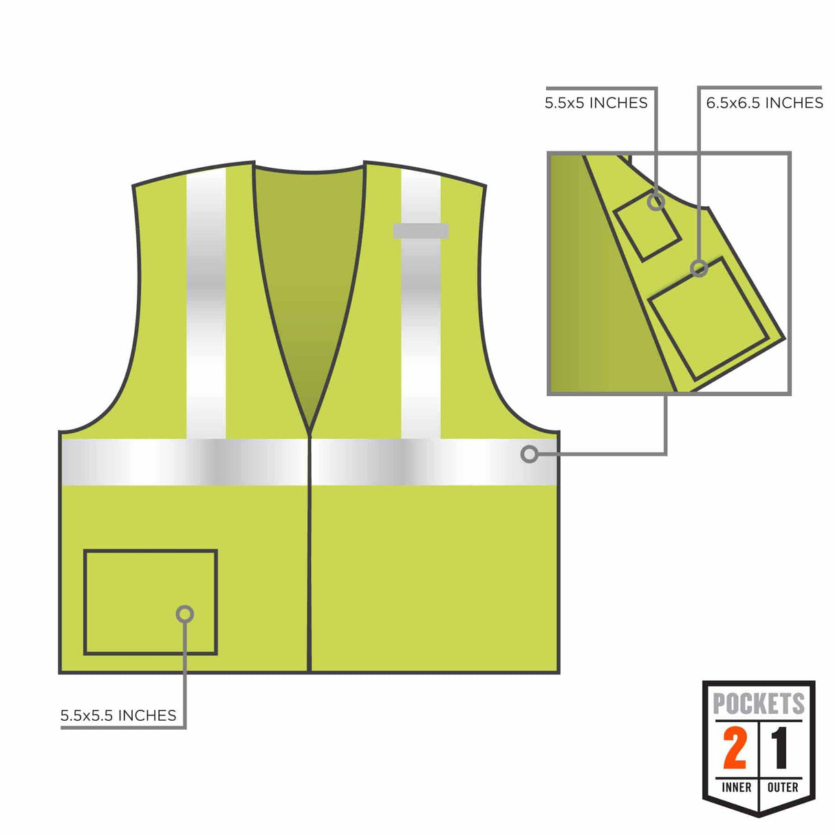 Ergodyne 21523 8217BA S/M Lime Class 2 Breakaway Mesh Vest - 5