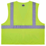 Ergodyne 21579 8256Z 4XL/5XL Lime Class 2 Self-Extinguishing Vest - Zipper - 2