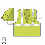 Ergodyne 21579 8256Z 4XL/5XL Lime Class 2 Self-Extinguishing Vest - Zipper - 5