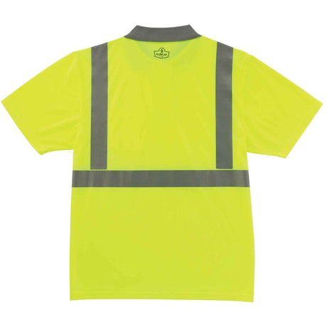 Ergodyne 21642 GloWear 8295 Type R Class 2 Polo Shirt, Small, HV Lime