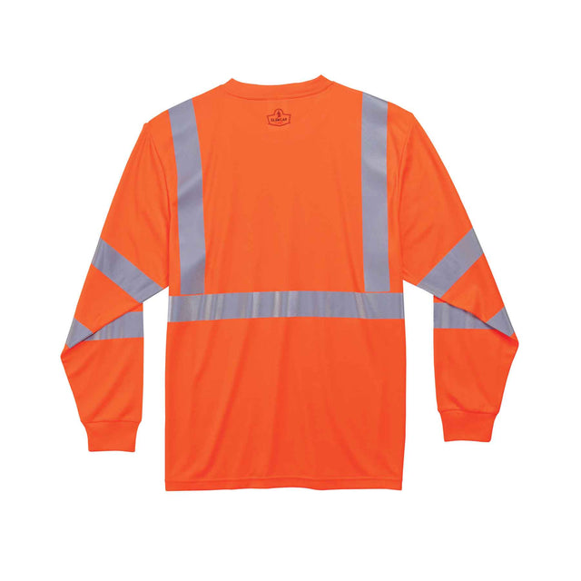 Ergodyne 21712 GloWear 8391 Type R Class 3 Long Sleeve T-Shirt, Small, HV Orange