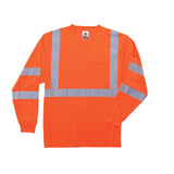 Ergodyne 21712 GloWear 8391 Type R Class 3 Long Sleeve T-Shirt, Small, HV Orange - 2