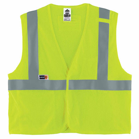 Ergodyne 21863 8263FRHL S/M Lime Class 2 FR Safety Vest - H+L - Economy