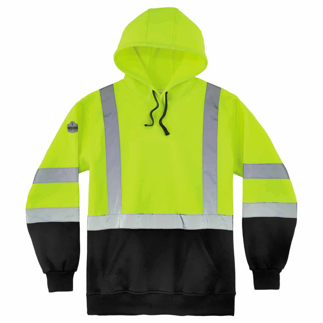 Ergodyne 21888 8373 4XL Lime Class 3 Hooded Sweatshirt Black Bottom