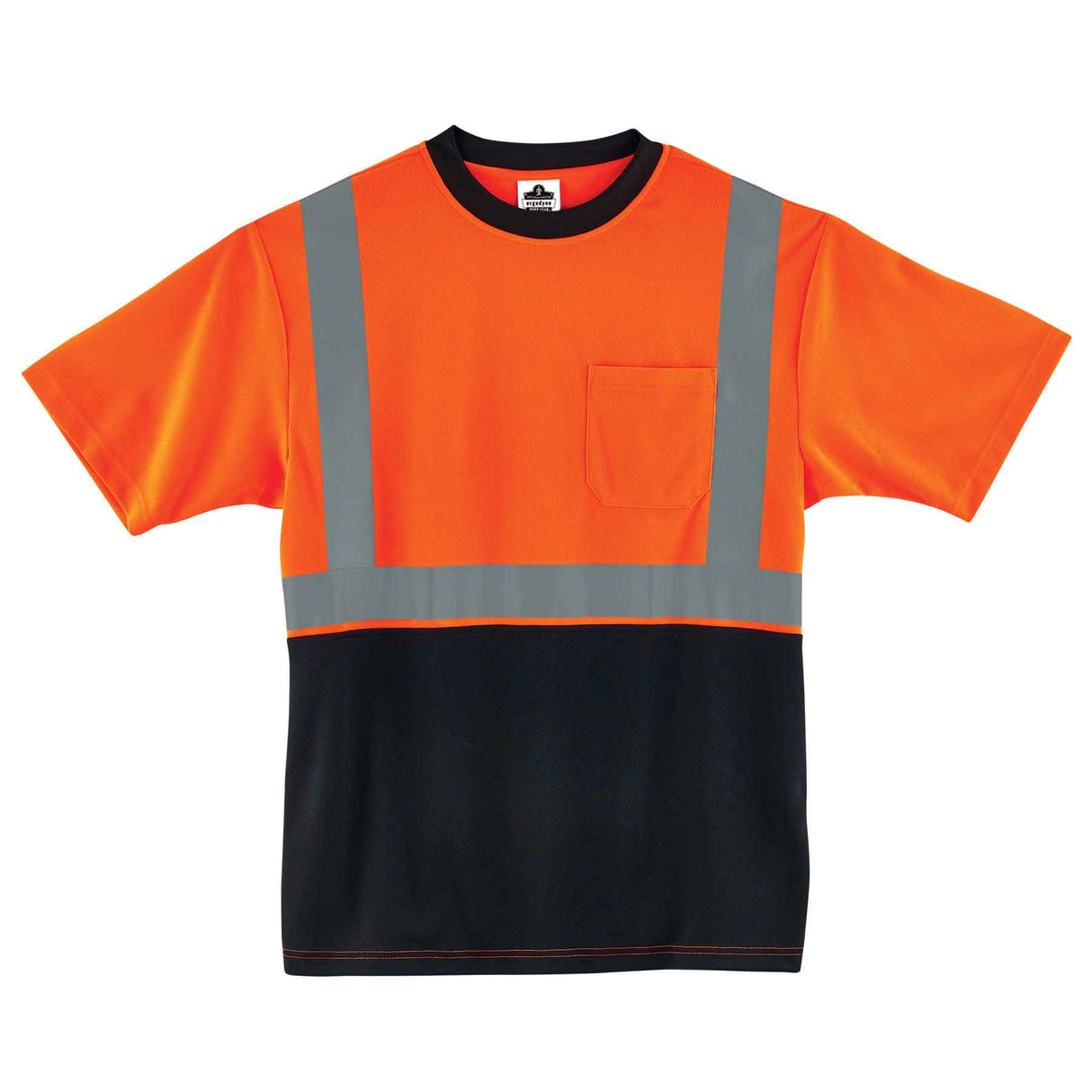 Ergodyne 22512 GloWear 8289BK Type R Class 2 Black Front T-Shirt, Small, HV Orange - 2