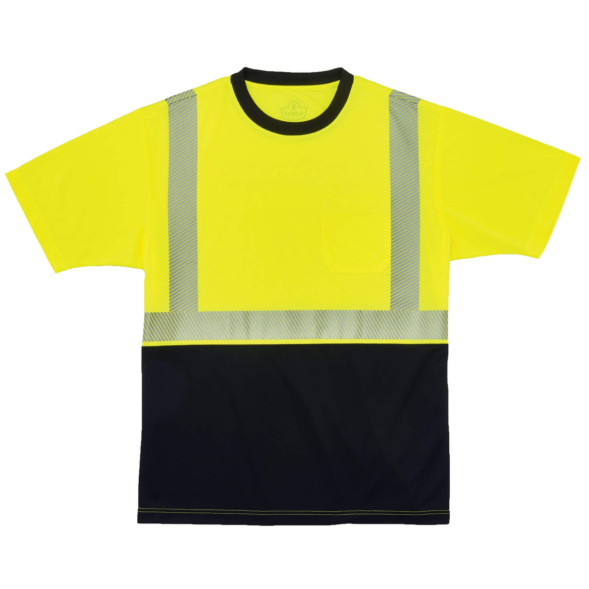 Ergodyne 22532 GloWear 8280BK Type R Class 2 Black Front Performance T-Shirt, Small, HV Lime - 2