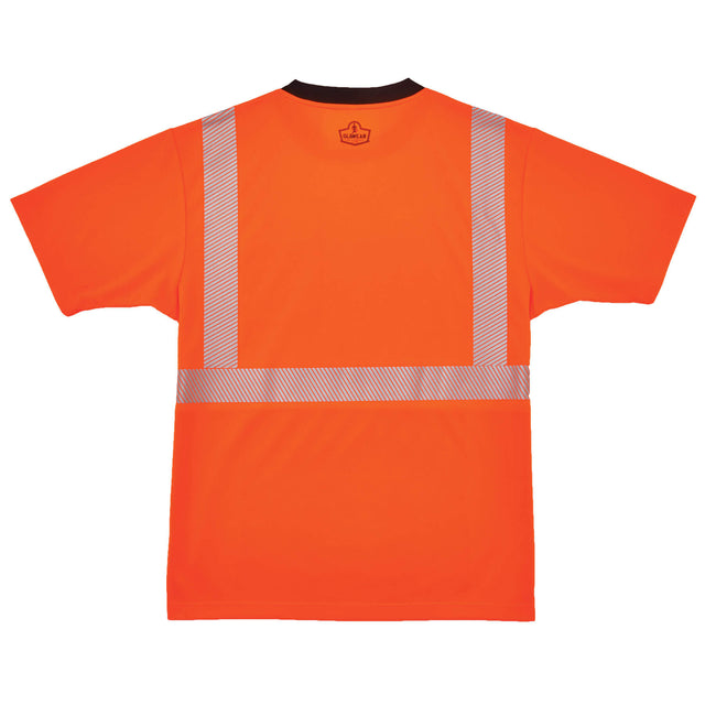 Ergodyne 22585 GloWear 8280BK Type R Class 2 Black Front Performance T-Shirt, XL, HV Orange