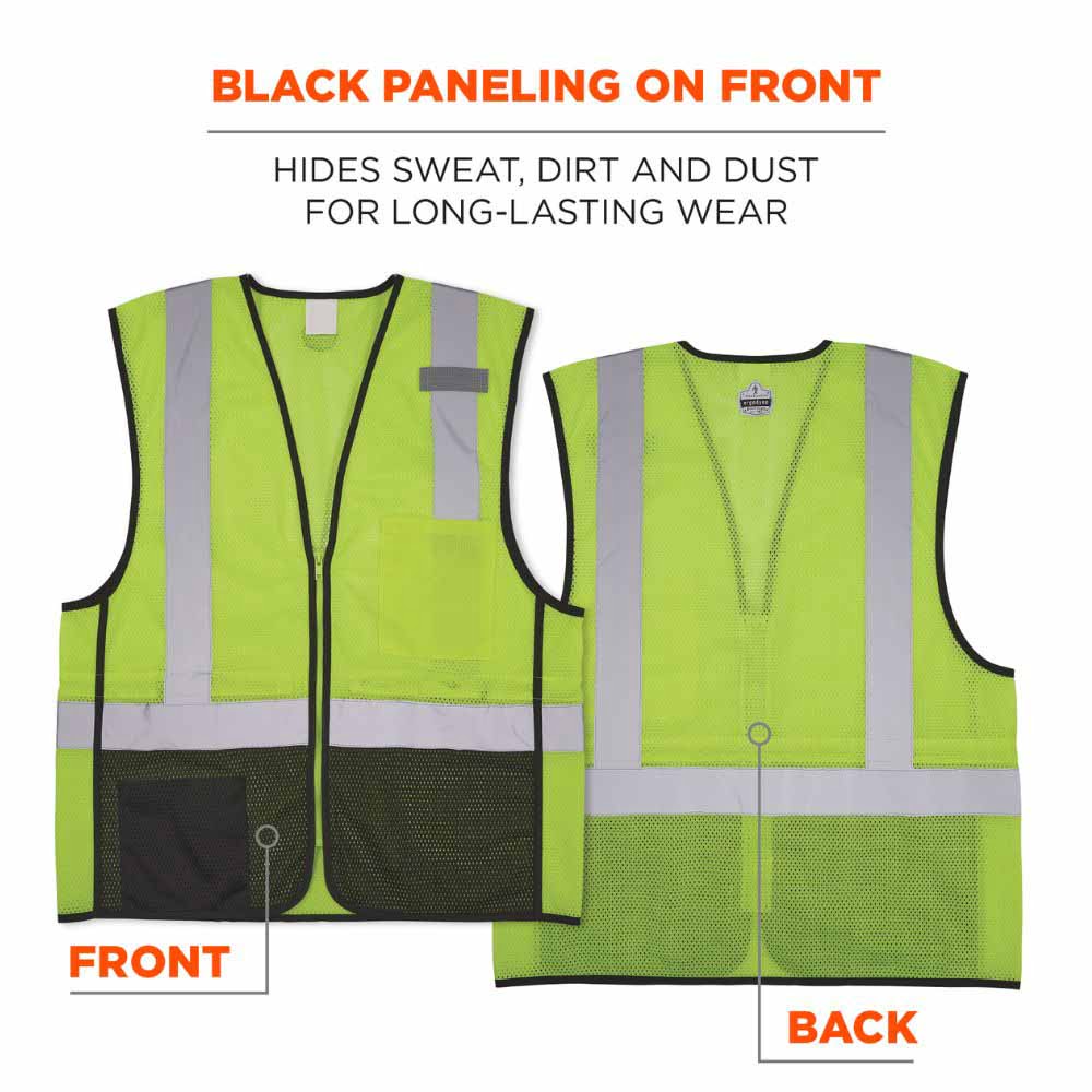 Ergodyne 23013 8210ZBK S/M Lime Hi Vis Safety Vest - 4