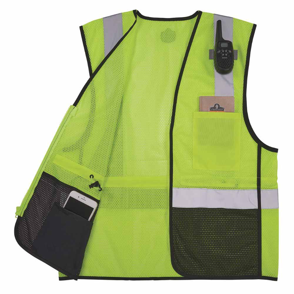 Ergodyne 23013 8210ZBK S/M Lime Hi Vis Safety Vest - 8