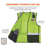 Ergodyne 23015 8210ZBK L/XL Lime Hi Vis Safety Vest - 5