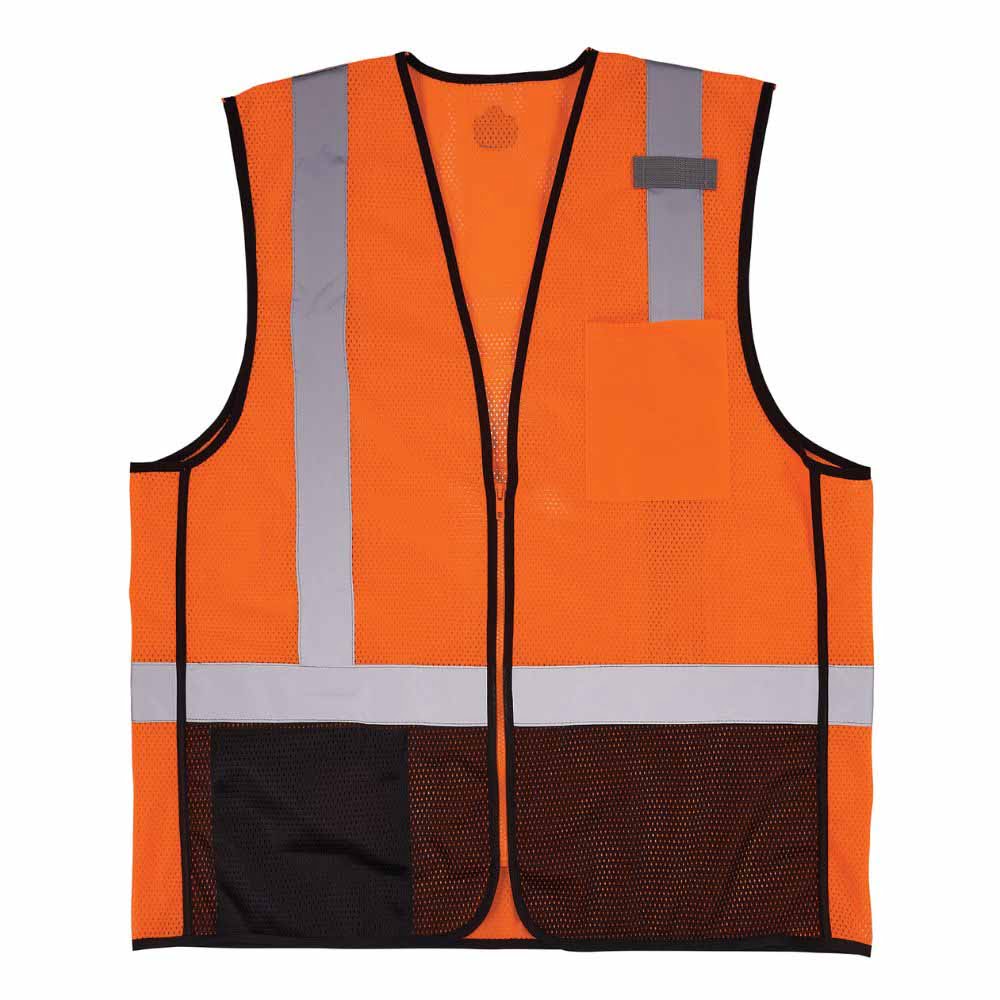 Ergodyne 23023 8210ZBK S/M Orange Hi Vis Safety Vest