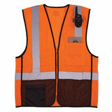 Ergodyne 23023 8210ZBK S/M Orange Hi Vis Safety Vest - 7