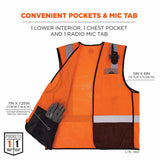 Ergodyne 23027 8210ZBK 2XL/3XL Orange Hi Vis Safety Vest - 5