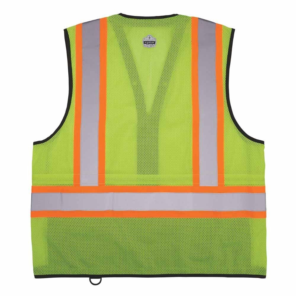 Ergodyne 23035 8251HDZBK L/XL Lime Hi Vis Safety Vest - 7