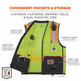 Ergodyne 23039 8251HDZBK 4XL/5XL Lime Hi Vis Safety Vest - 6