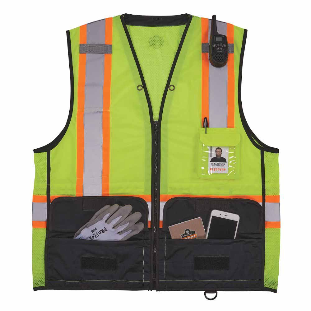 Ergodyne 23039 8251HDZBK 4XL/5XL Lime Hi Vis Safety Vest - 8
