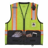 Ergodyne 23039 8251HDZBK 4XL/5XL Lime Hi Vis Safety Vest - 8