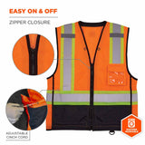 Ergodyne 23043 8251HDZBK S/M Orange Hi Vis Safety Vest - 3