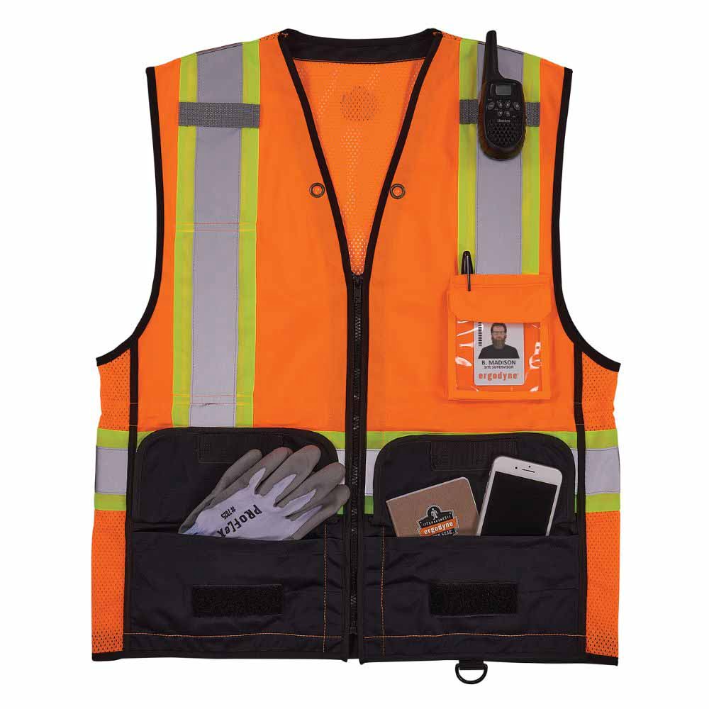 Ergodyne 23043 8251HDZBK S/M Orange Hi Vis Safety Vest - 8