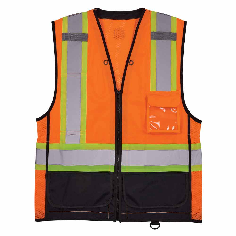 Ergodyne 23045 8251HDZBK L/XL Orange Hi Vis Safety Vest