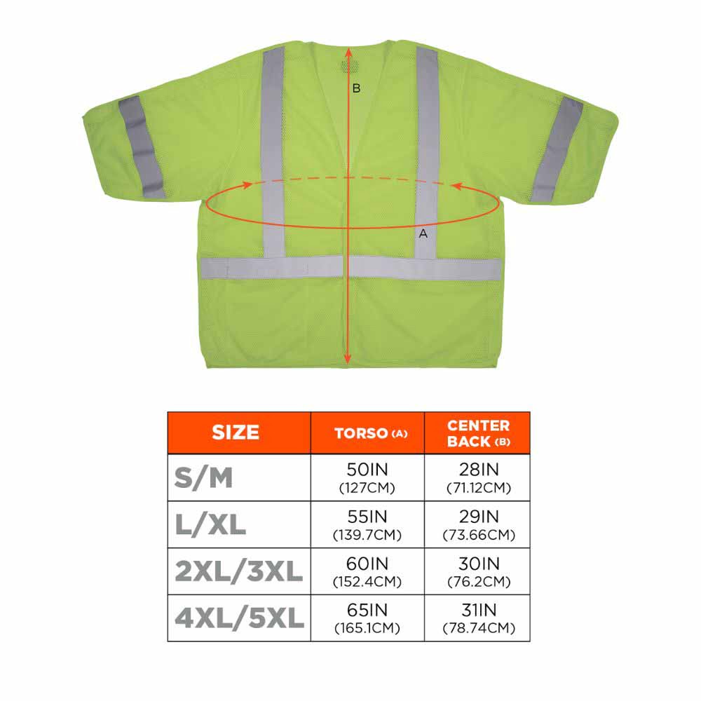 Ergodyne 23055 8315BA L/XL Lime Hi Vis Breakaway Safety Vest HL - 10