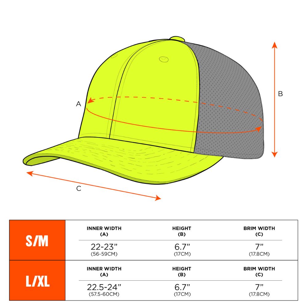 Ergodyne 23243 #8931 L/XL Hi-Vis Lime Reflective Stretch-Fit Hat - 5