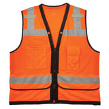 Ergodyne 23317 GloWear 8253HDZ Type R Class 2 Heavy-Duty Mesh Surveyors Vest, 2XL/3XL, HV Orange - 2