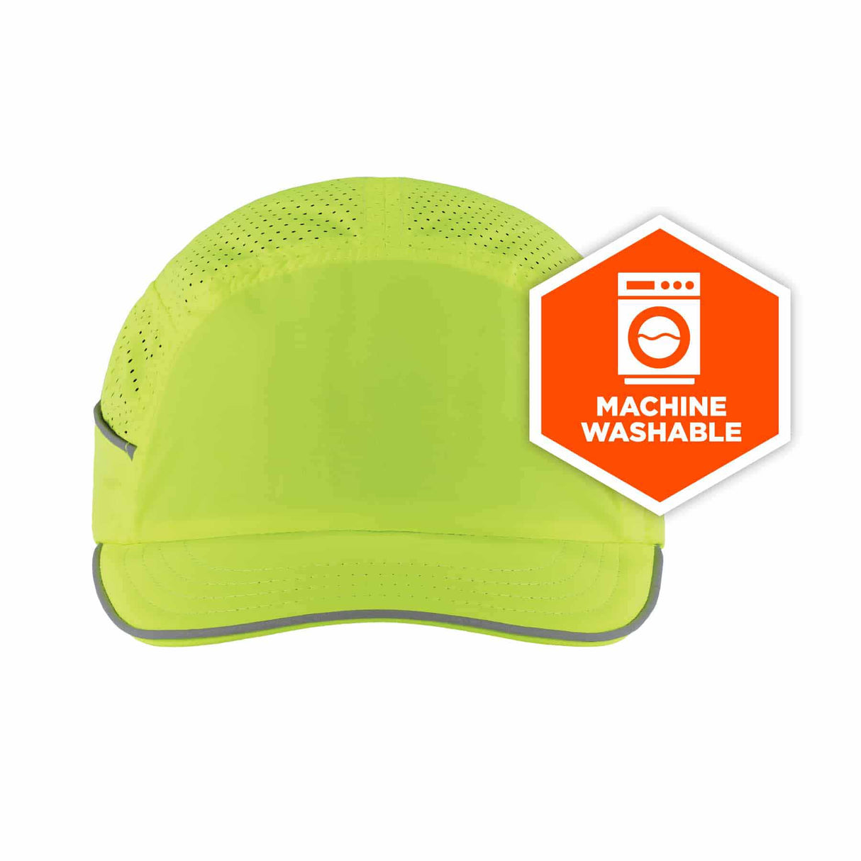 Ergodyne 23351 8955 Short Brim Lime Lightweight Bump Cap Hat - 7