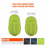 Ergodyne 23352 8955 Long Brim Lime Lightweight Bump Cap Hat - 9