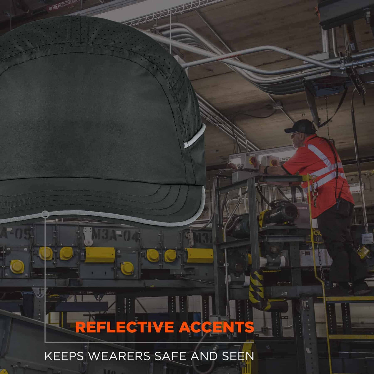 Ergodyne 23366 8955 Short Brim Black Lightweight Bump Cap Hat - 12