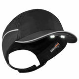 Ergodyne 23368 8965 Short Brim Black Lightweight Bump Cap Hat + LED Lighting