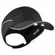 Ergodyne 23369 8965 Long Brim Black Lightweight Bump Cap Hat + LED Lighting