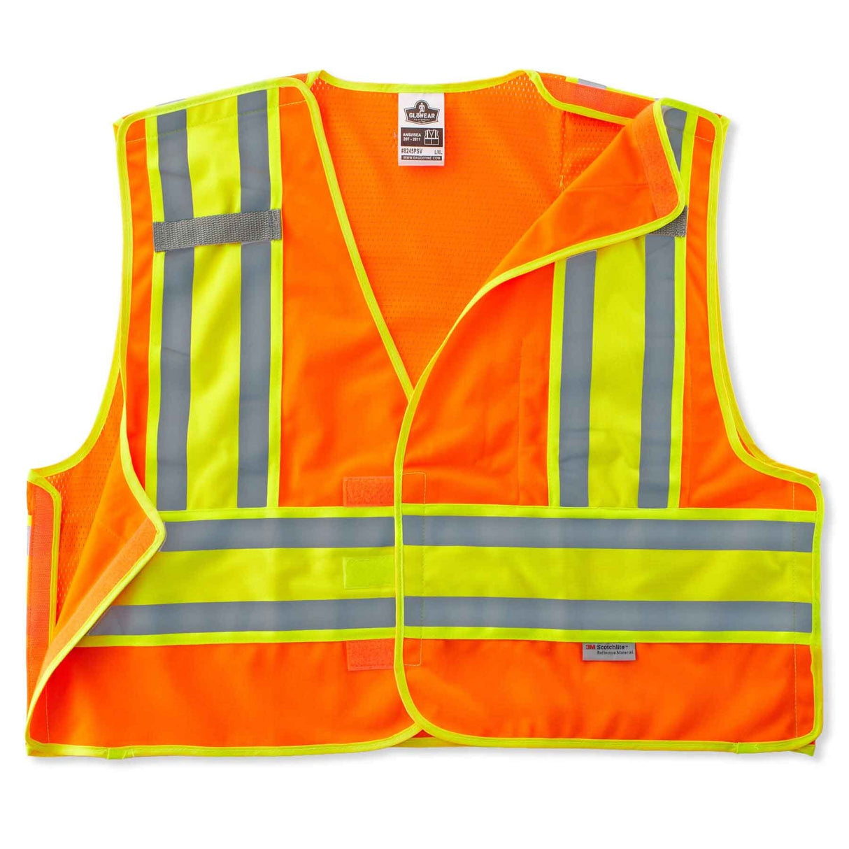 Ergodyne 23387 GloWear 8245PSV Type P Class 2 Public Safety Vest, 2XL/3XL, HV Orange - 2