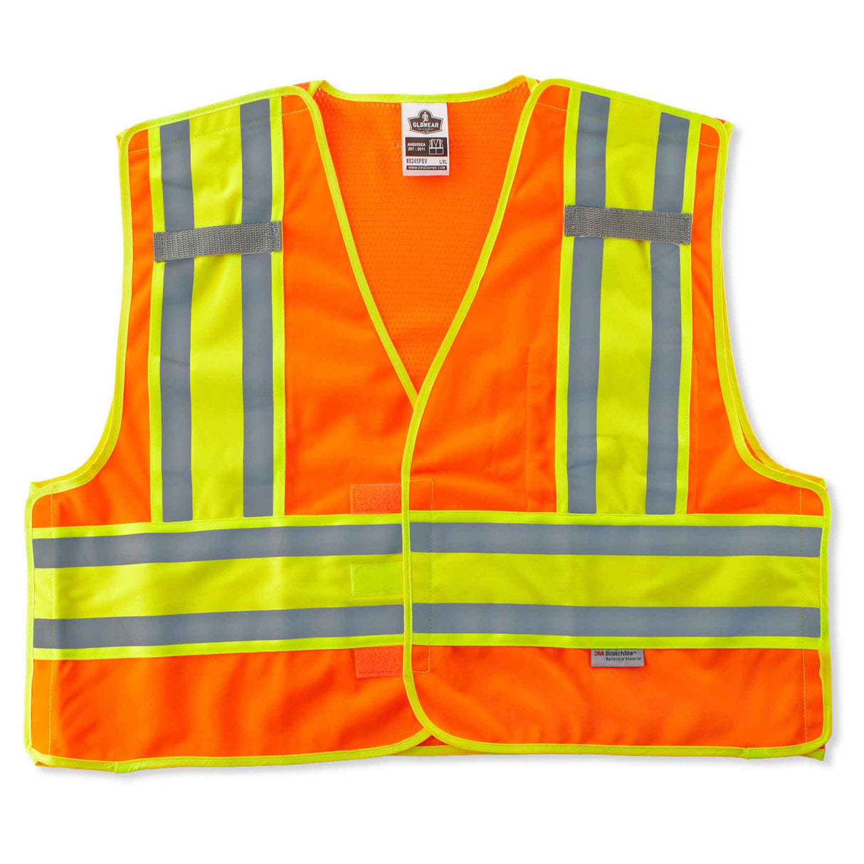 Ergodyne 23387 GloWear 8245PSV Type P Class 2 Public Safety Vest, 2XL/3XL, HV Orange - 3