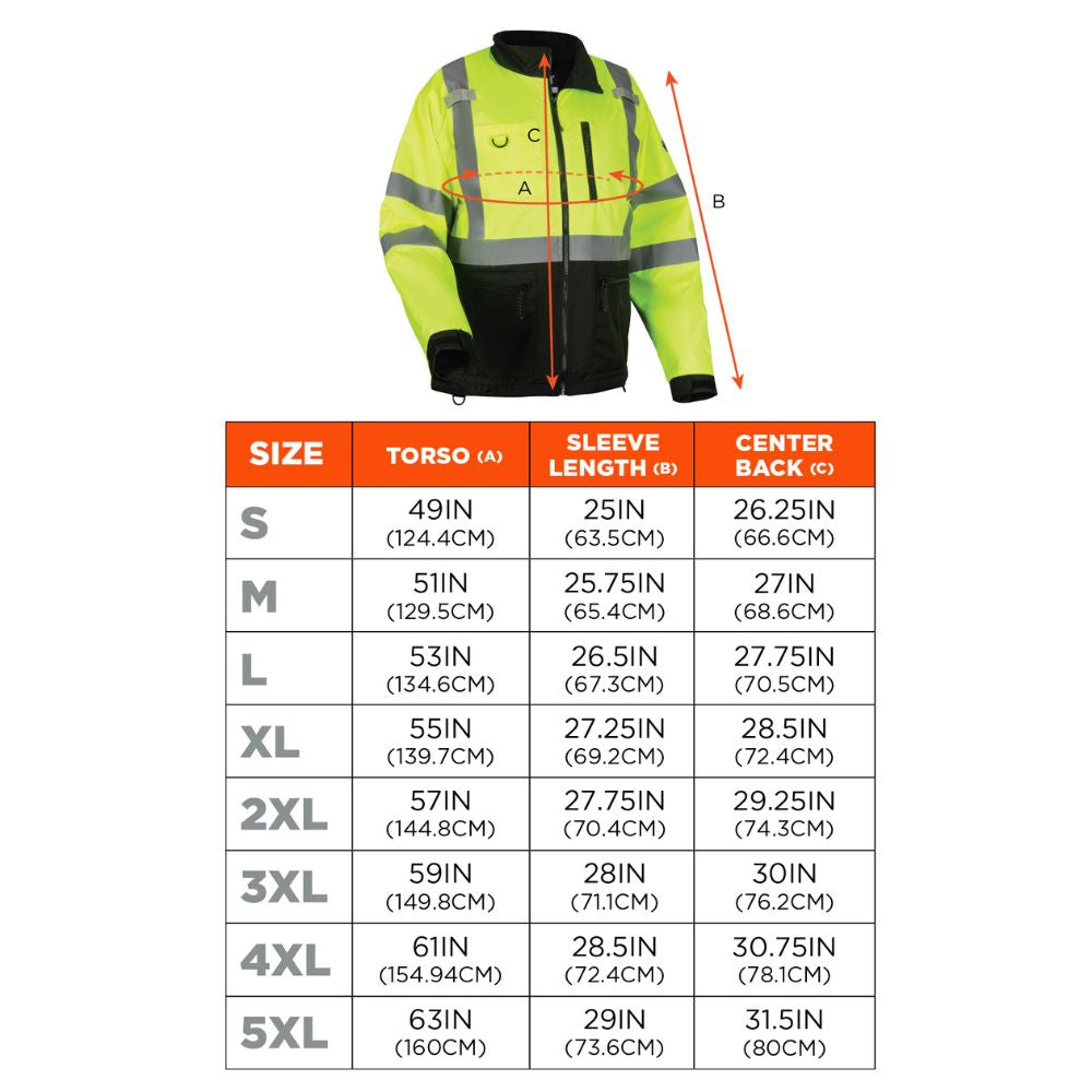 Ergodyne 23422 #8351 S Lime Hi-Vis Windbreaker Water-Resistant Jacket - 6