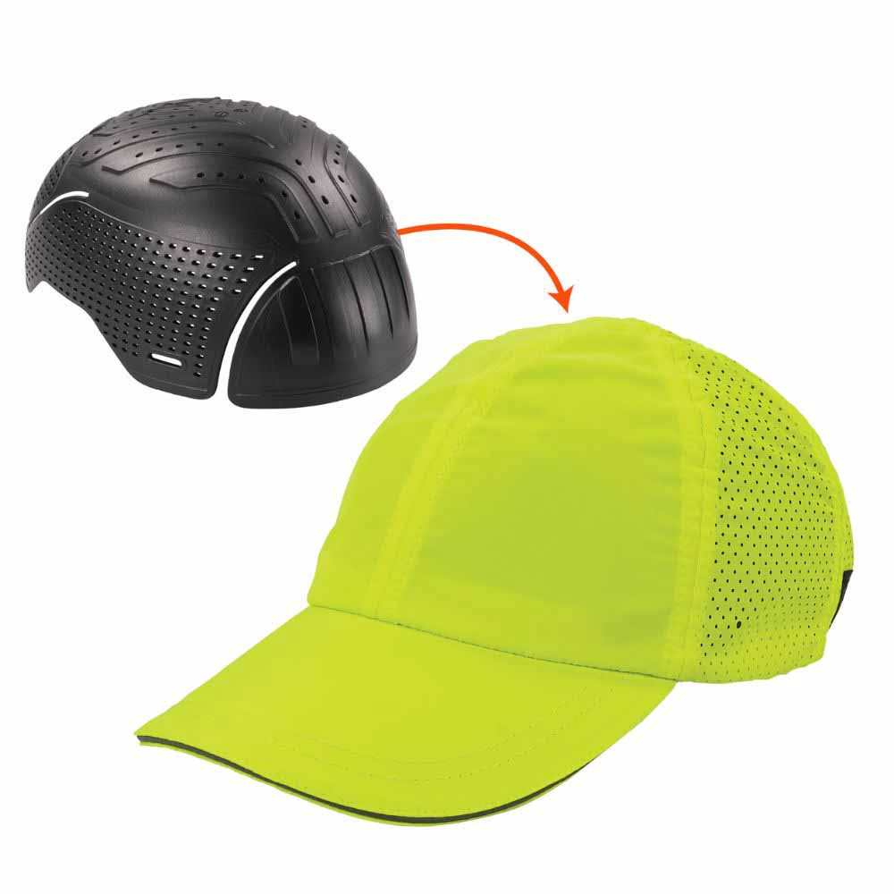 Ergodyne 23456 8947 XS/S Lime Lightweight Baseball Hat Bump Cap Insert