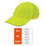 Ergodyne 23456 8947 XS/S Lime Lightweight Baseball Hat Bump Cap Insert - 10