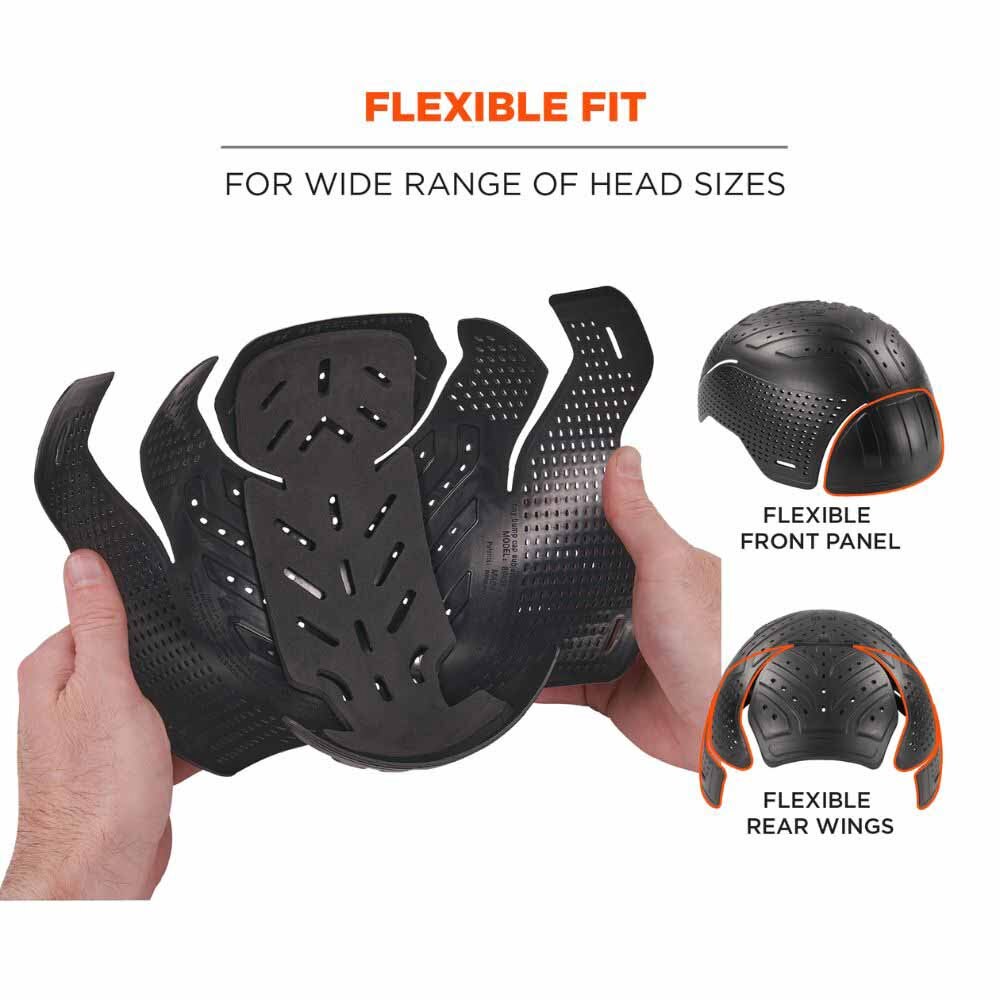 Ergodyne 23483 8943F(x) Charcoal Hinged Universal Bump Cap Insert - 3