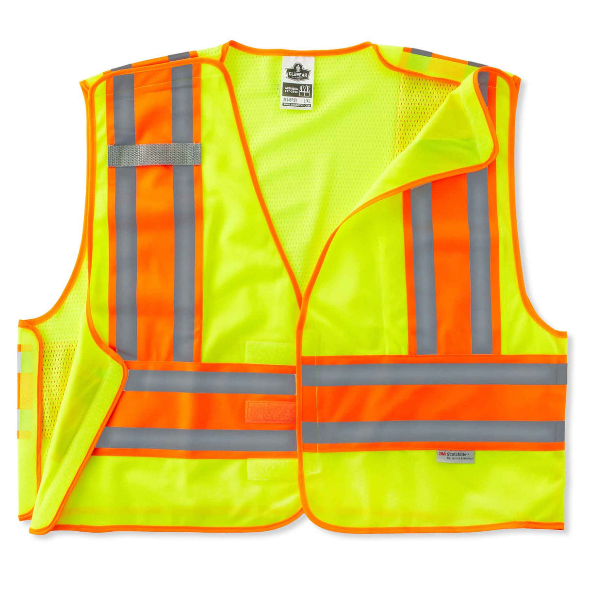 Ergodyne 24000 GloWear 8245PSV Type P Class 2 Public Safety Vest, 6XL/7XL, HV Lime - 2