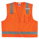 Ergodyne 24013 GloWear 8249Z Type R Class 2 Economy Surveyors Vest, Small/Medium, HV Orange - 2