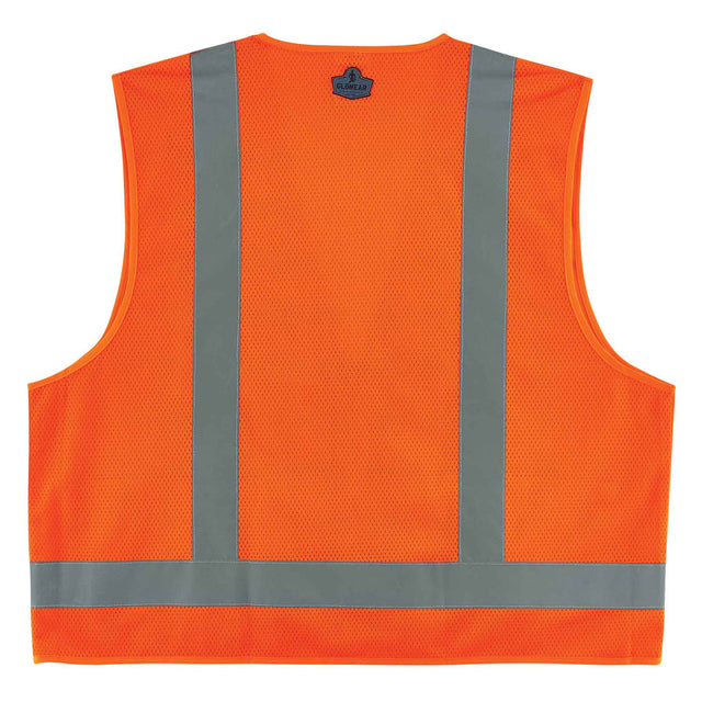 Ergodyne 24015 GloWear 8249Z Type R Class 2 Economy Surveyors Vest, Large/XL, HV Orange