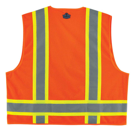 Ergodyne 24063 GloWear 8248Z Type R Class 2 Two-Tone Surveyors Vest, Small/Medium, HV Orange