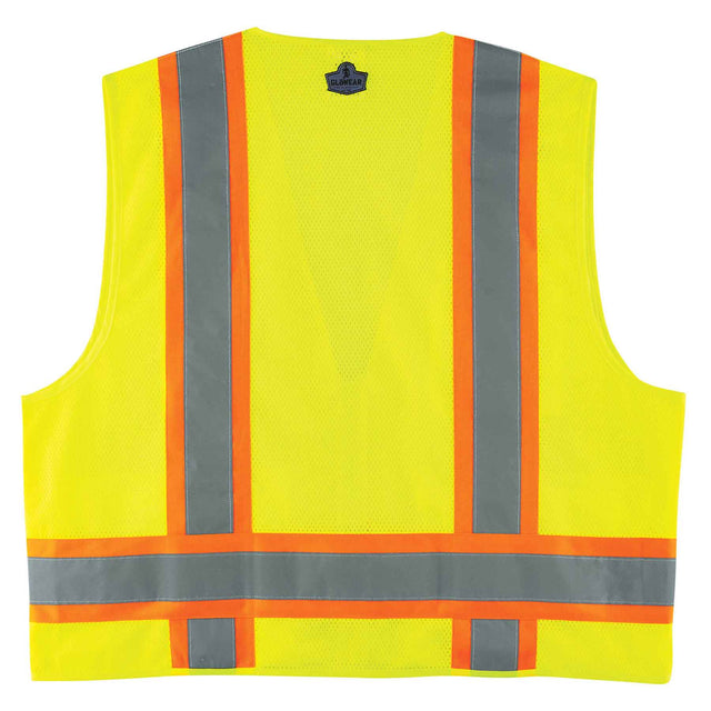 Ergodyne 24073 GloWear 8248Z Type R Class 2 Two-Tone Surveyors Vest, Small/Medium, HV Lime