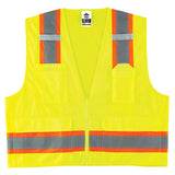 Ergodyne 24075 GloWear 8248Z Type R Class 2 Two-Tone Surveyors Vest, Large/XL, HV Lime - 2