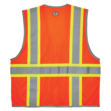 Ergodyne 24133 GloWear 8246Z Type R Class 2 Two-Tone Mesh Vest, Reflective Banding, S/M, HV Orange